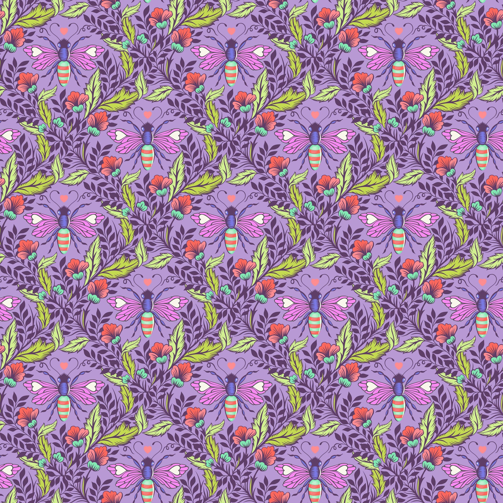 Full Moon Forest II - Shake your Honey Maker in Blossom - Tula Pink - PWTP248.BLOSSOM - Quilting Fabric