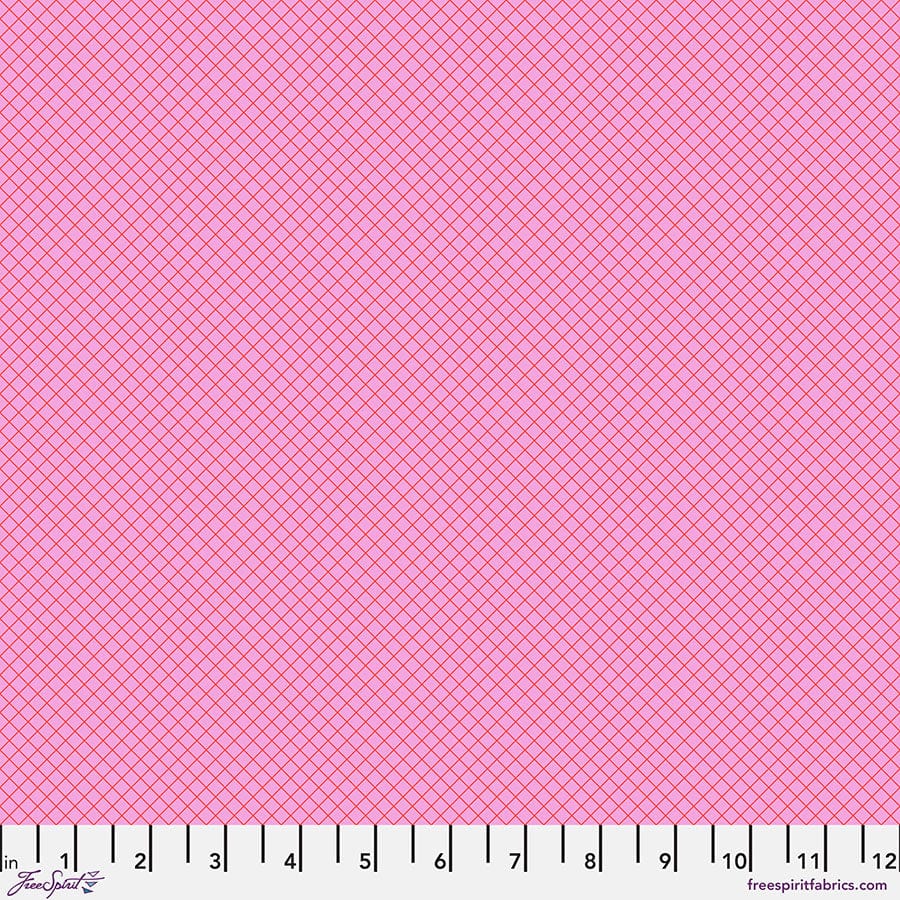 True Colors 2025 - On the Grid in Bubblegum - Tula Pink - PWTP255.BUBBLEGUM - Half Yard