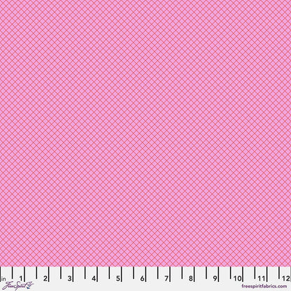 True Colors 2025 - On the Grid in Bubblegum - Tula Pink - PWTP255.BUBBLEGUM - Half Yard