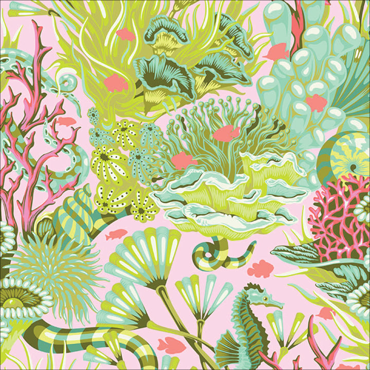Reef What You Sew in Coralline quilting fabric, part of the Floral Reef fabric collection by Tula Pink (SKU: PWTP264.CORALLINE)