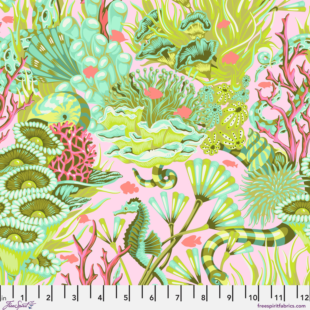 Reef What You Sew in Coralline - Floral Reef by Tula Pink - Half Yard (Preorder)