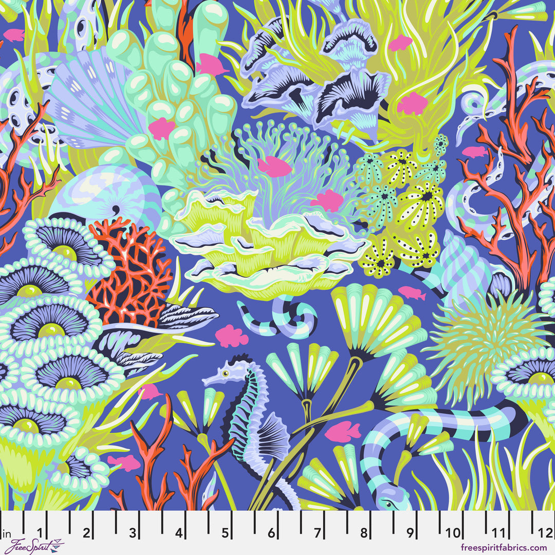 Reef What You Sew in Marine - Floral Reef by Tula Pink - Half Yard (Preorder)