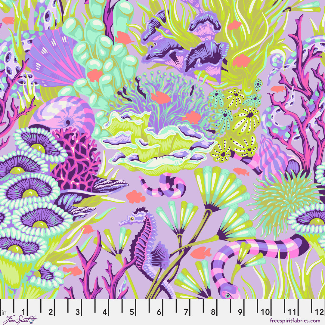 Reef What You Sew in Ultraviolet - Floral Reef by Tula Pink - Half Yard (Preorder)