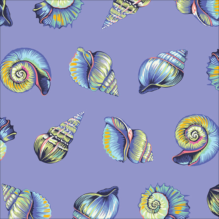 Lil Shelly in Marine quilting fabric, part of the Floral Reef fabric collection by Tula Pink (SKU: PWTP266.MARINE)