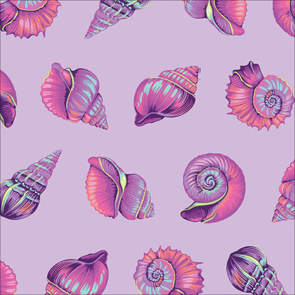 Lil Shelly in Ultraviolet quilting fabric, part of the Floral Reef fabric collection by Tula Pink (SKU: PWTP266.ULTRAVIOLET)