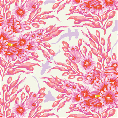 Shadow Sharks in Delphine quilting fabric, part of the Floral Reef fabric collection by Tula Pink (SKU: PWTP267.DELPHINE)