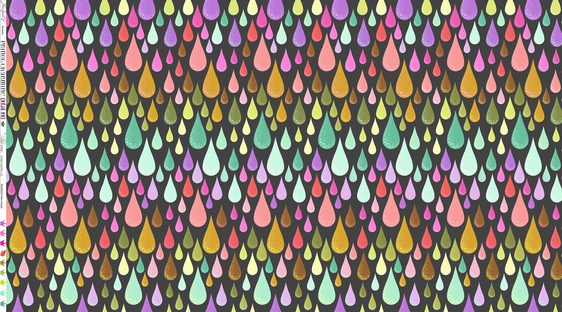 Dew Drops quilting fabric, part of the Prince Charming Déja Vu fabric collection by Tula Pink (SKU: PWTP275.LICORICE)