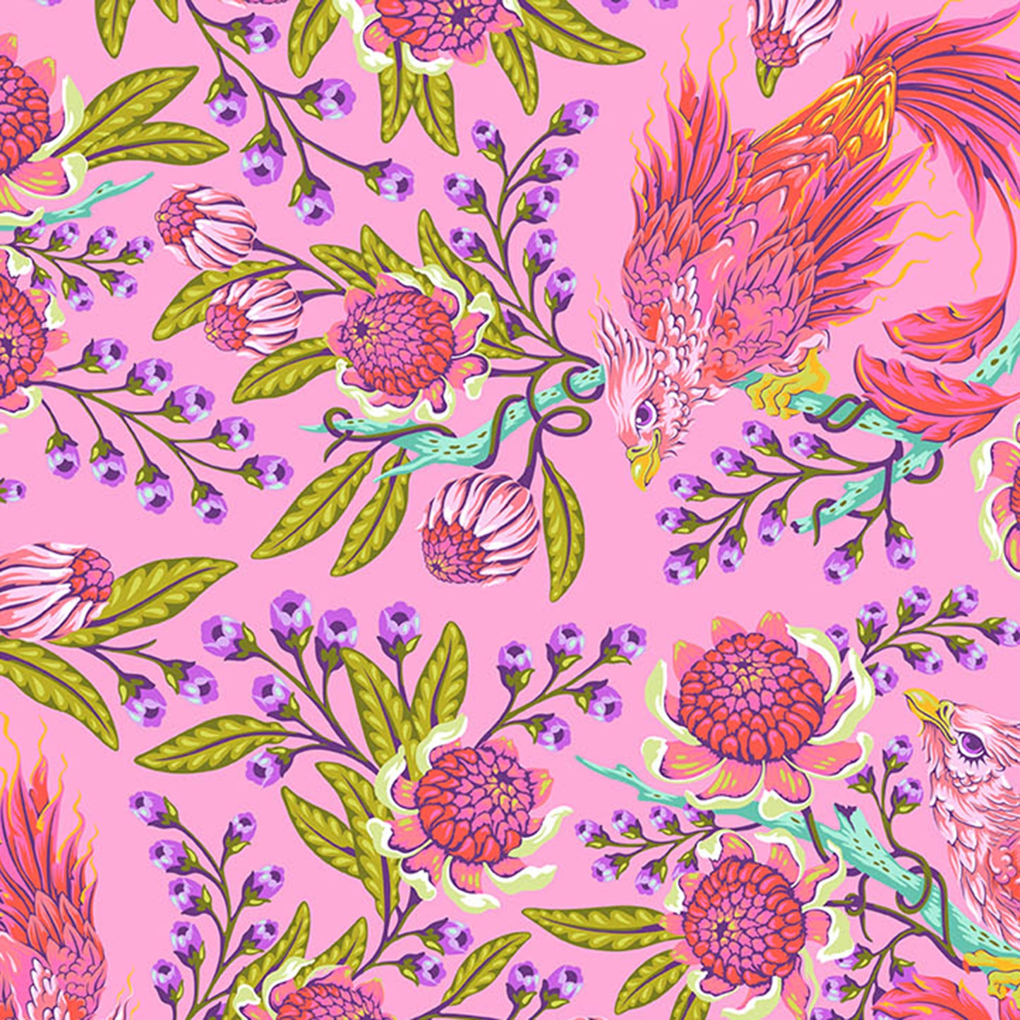 Hot Wings in Wild Orchid quilting fabric, part of the Legendary fabric collection by Tula Pink (SKU: PWTP281.WILDORCHID)