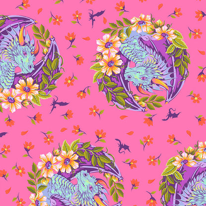 Dragon Ball She Sugar Plum quilting fabric, part of the Legendary fabric collection by Tula Pink (SKU: PWTP282.SUGARPLUM)