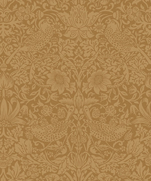 Tonal Strawberry Thief in Sussex Rush quilting fabric, part of the Trellis Palette fabric collection by The Original Morris & Co (SKU: PWWM153.SUSSEXRUSH)
