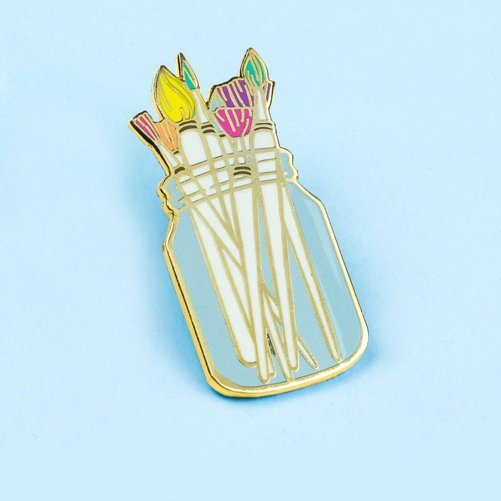 The Gray Muse - Paint Brushes - Enamel Pin