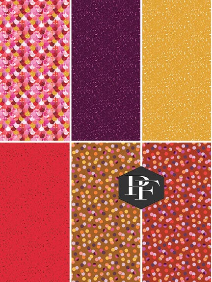 Painted Garden Fat Quarter Bundle by Josephine Kimberling, 6 pieces