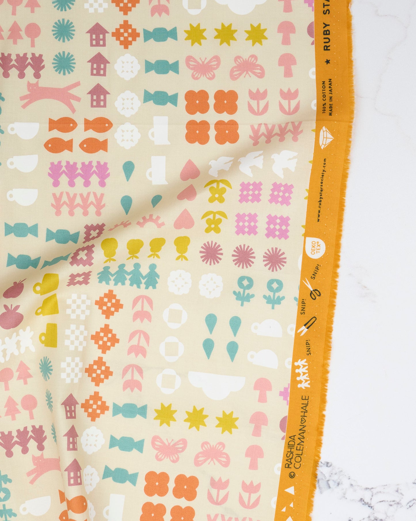 Together in Parchment - Paper Cuts 2 by Rashida Coleman Hale - Half Yard Fabric (Preorder)