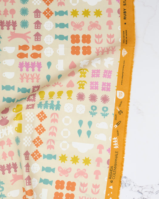 Together in Parchment - Paper Cuts 2 by Rashida Coleman Hale - Half Yard Fabric (Preorder)