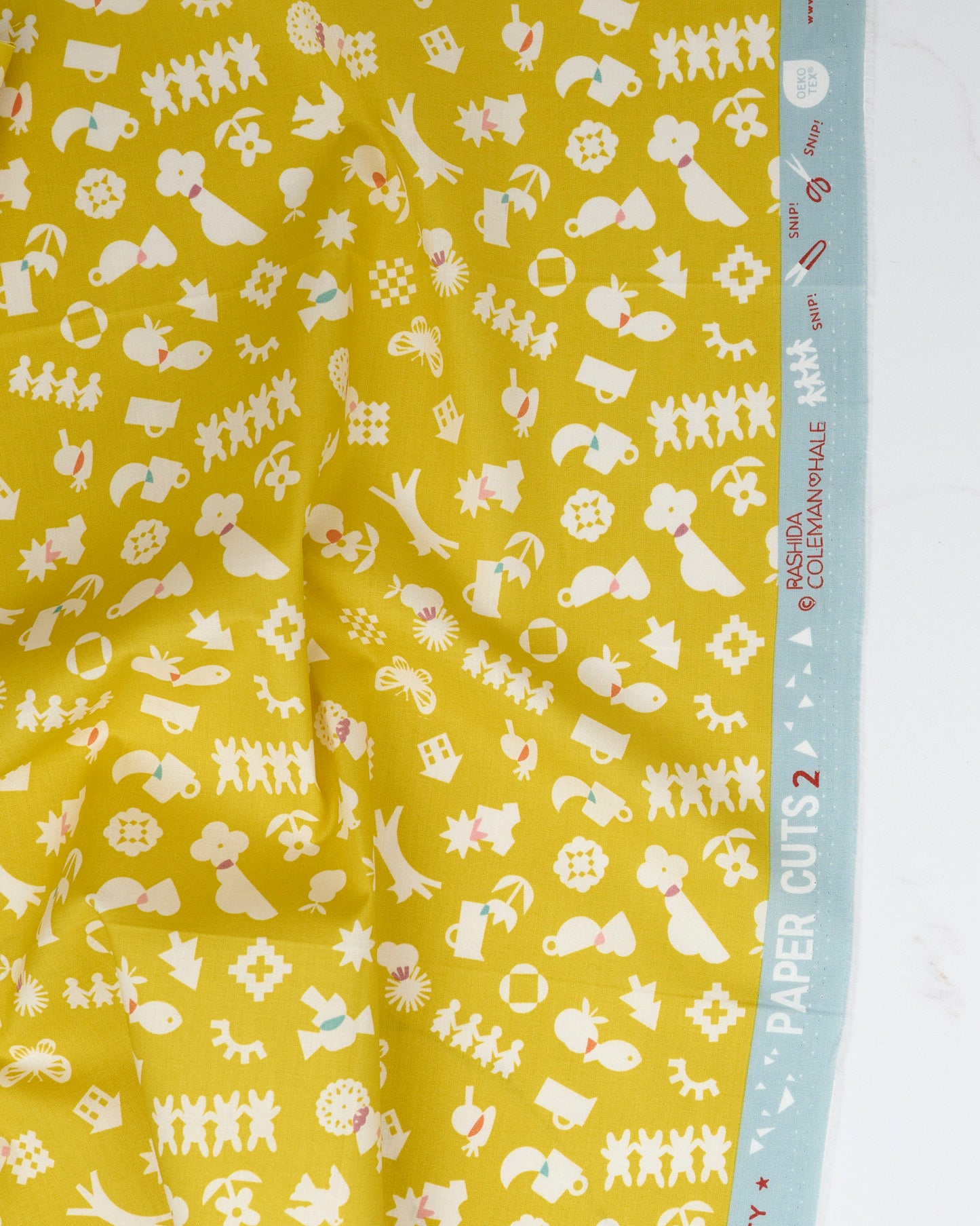 All Goods in Starfruit - Paper Cuts 2 by Rashida Coleman Hale - Half Yard Fabric (Preorder)