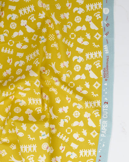 All Goods in Starfruit - Paper Cuts 2 by Rashida Coleman Hale - Half Yard Fabric (Preorder)