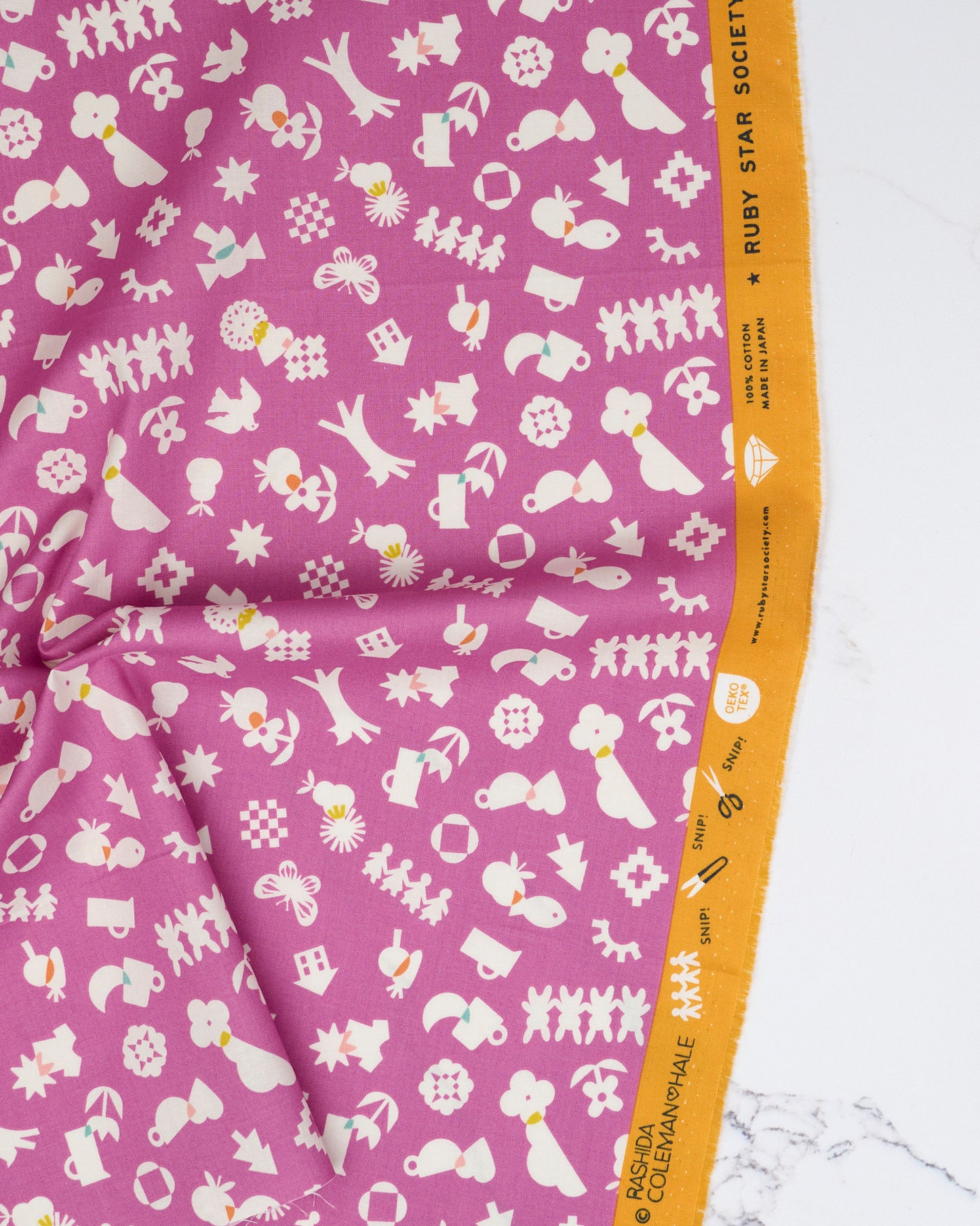 All Goods in Heliotrope - Paper Cuts 2 by Rashida Coleman Hale - Half Yard Fabric (Preorder)