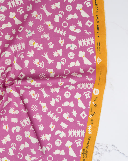 All Goods in Heliotrope - Paper Cuts 2 by Rashida Coleman Hale - Half Yard Fabric (Preorder)