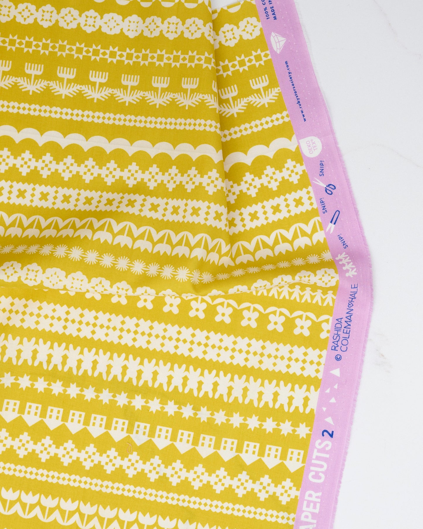 Paper Cuttings in Starfruit - Paper Cuts 2 by Rashida Coleman Hale - Half Yard Fabric (Preorder)