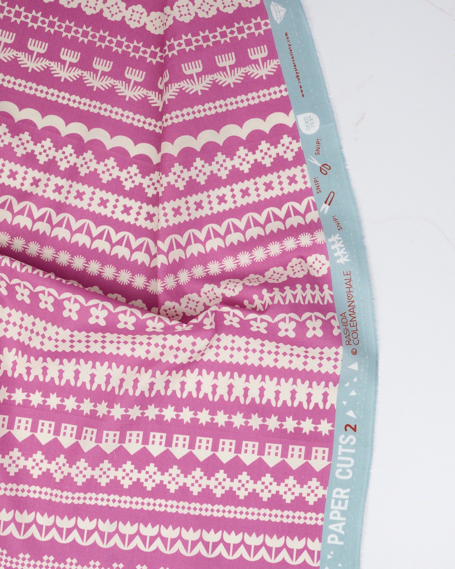 Paper Cuttings in Heliotrope - Paper Cuts 2 by Rashida Coleman Hale - Half Yard Fabric (Preorder)