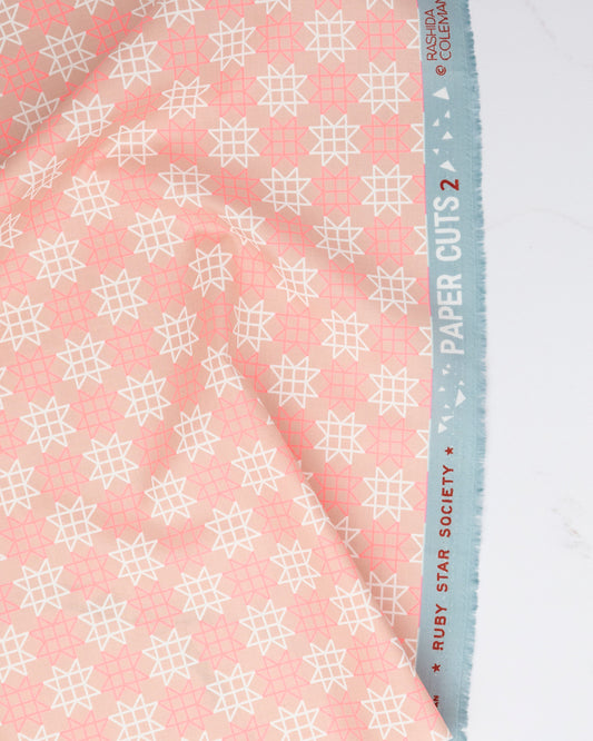 Paper Star in Peach Puff - Paper Cuts 2 by Rashida Coleman Hale - Half Yard Fabric (Preorder)