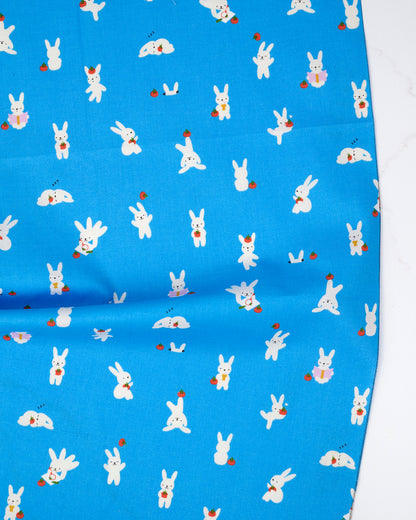 Bun E and Sammy in Lindley Blue - Persimmon by Rashida Coleman Hale - Half Yard Fabric (Preorder)