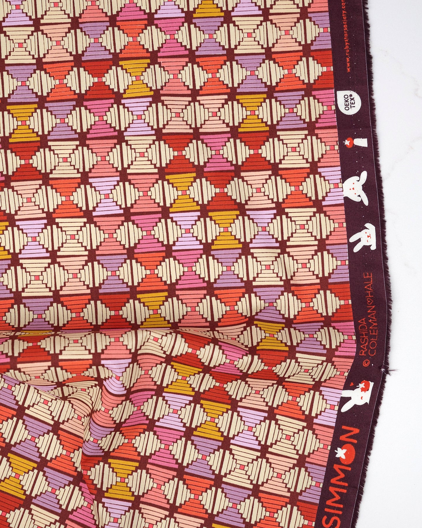 Courthouse Steps in Cranberry - Persimmon by Rashida Coleman Hale - Half Yard Fabric (Preorder)