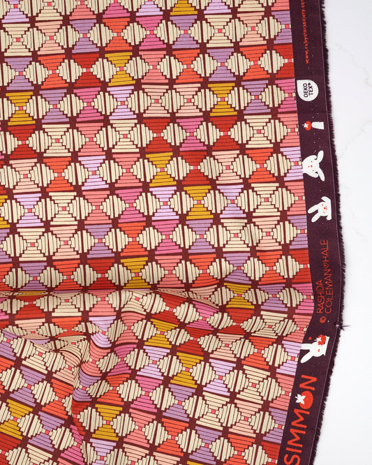 Courthouse Steps in Cranberry - Persimmon by Rashida Coleman Hale - Half Yard Fabric (Preorder)