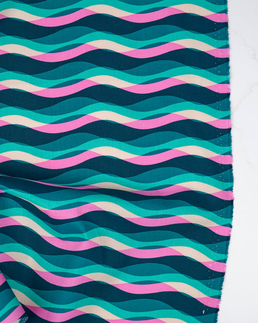 Poolside Waves in Peacock - Poolside Too by Ruby Star Society - Half Yard Fabric (Preorder)