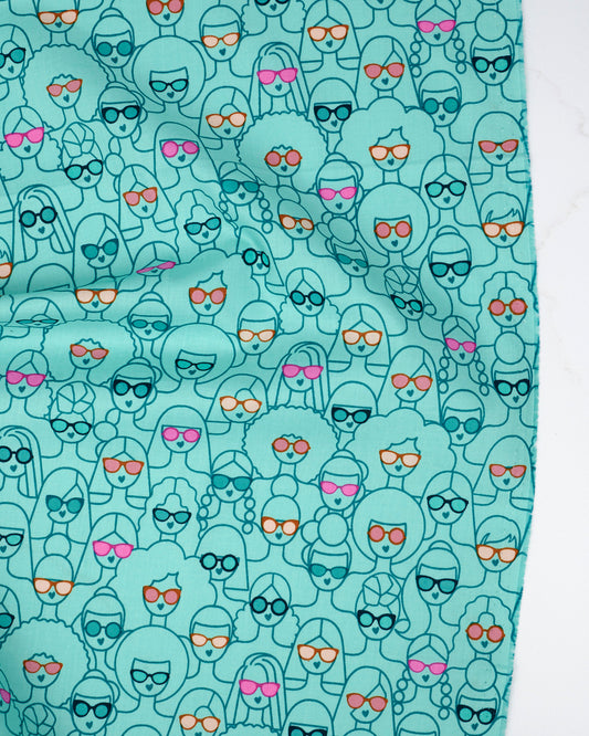 Shine Girl Shine in Lagoon - Poolside Too by Ruby Star Society - Half Yard Fabric (Preorder)