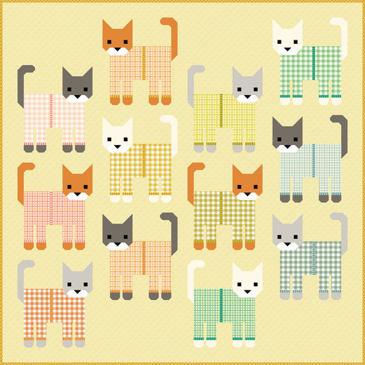 Cats in Pajamas Fabric-Only Quilt Kit (Preorder)