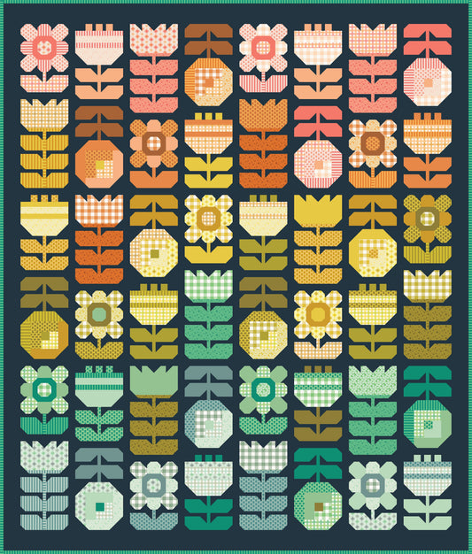 Posy {Dark} Fabric-Only Quilt Kit (Preorder)