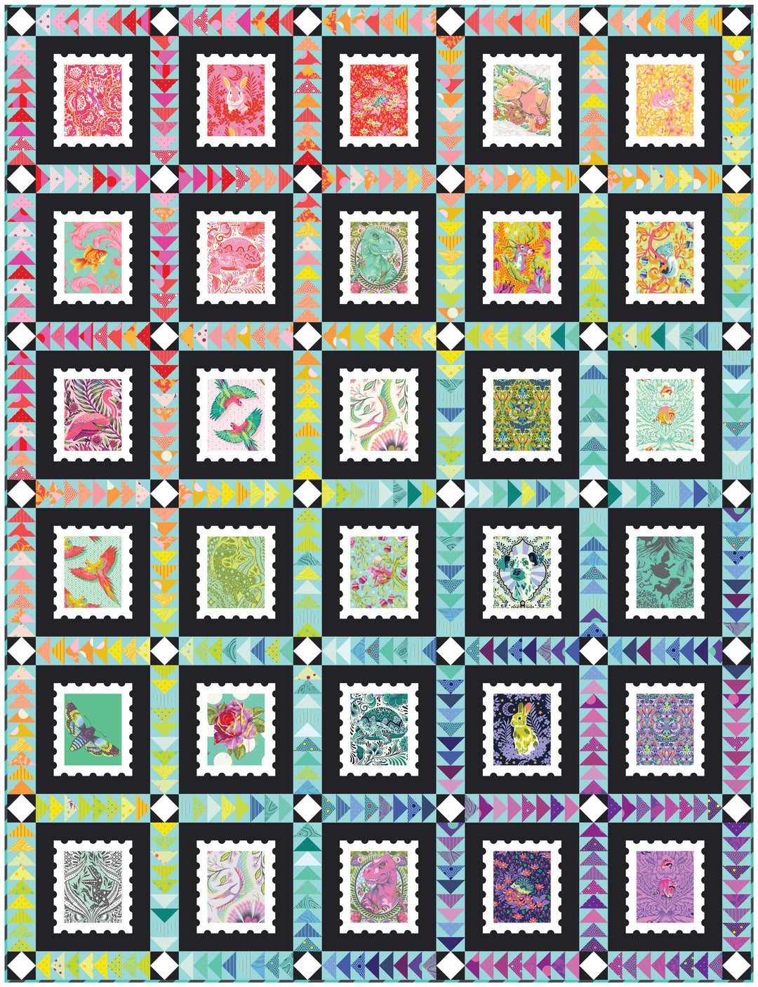 PREORDER - Postage Stamp Quilt Kit featuring Tula Pink and Alison Glass - KITAG.POSTTP