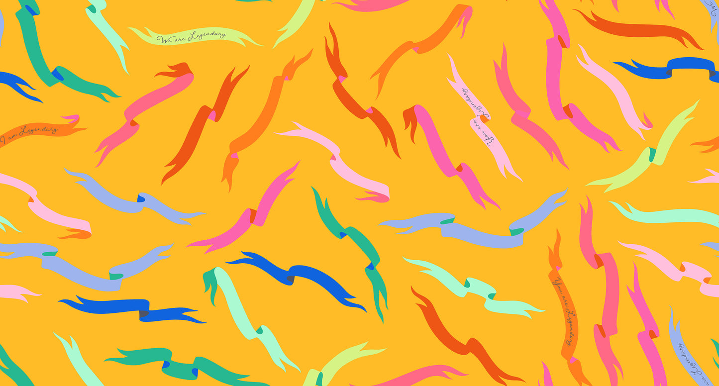 In Case You Forgot 108" Wideback quilting fabric, part of the Legendary fabric collection by Tula Pink (SKU: QBTP023.DANDELION)