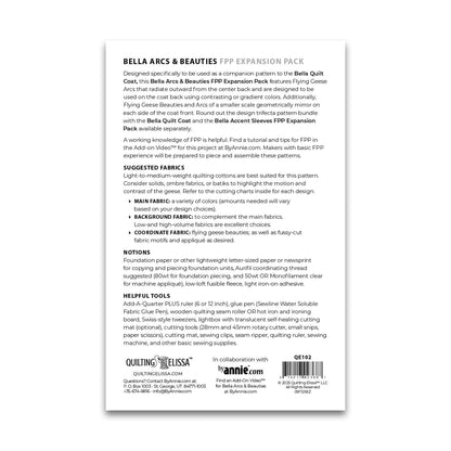 Bella Arcs & Beauties FPP Expansion Pack - Patterns by Annie - Paper Pattern - QE102