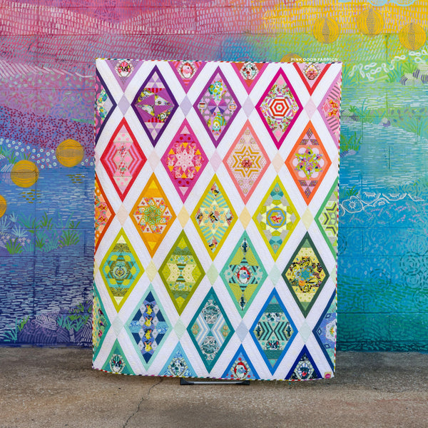 Queen of Diamonds Quilt Kit: Tula Pink – Pink Door Fabrics