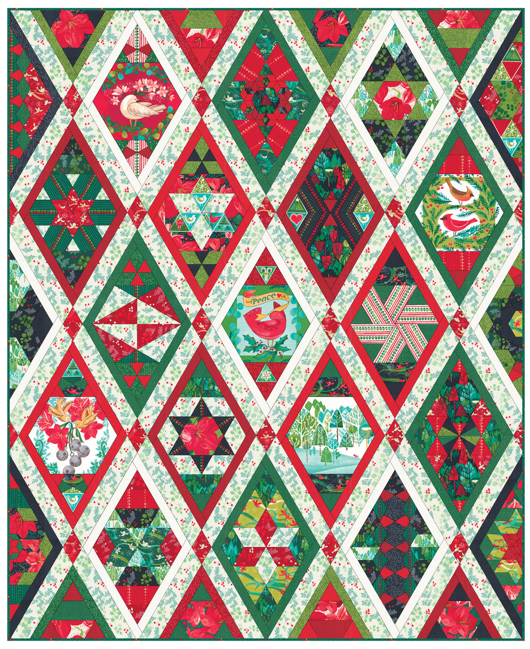 Queen of Diamonds - The Winterly Queen - Quilt Kit - Fabric Only - QODWINTER-KIT