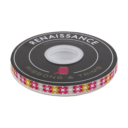 Flower Plaid in Raspberry - 3/8" width - Woodland Park by Rashida Coleman Hale - One Yard