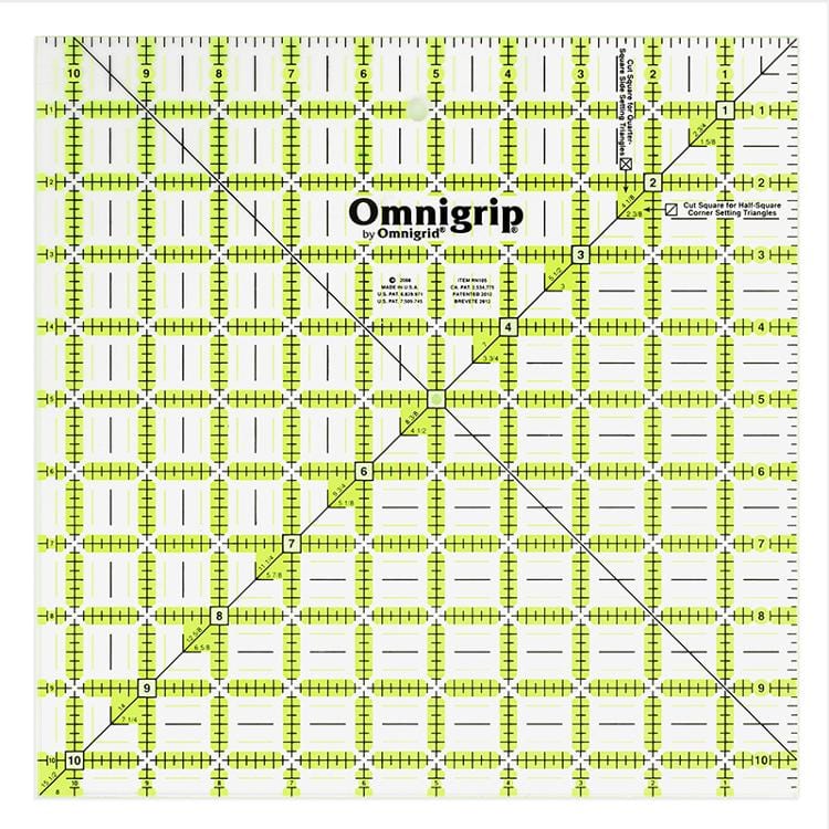 Omnigrip - 10.5" x 10.5" Ruler - RN105