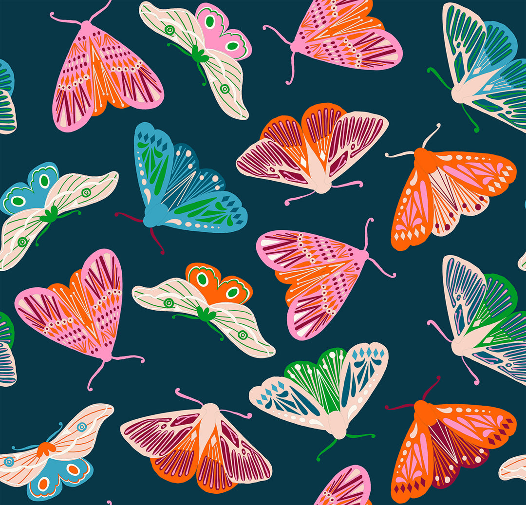 Flowerland - Moth in Peacock - RS0068 14- Half Yard