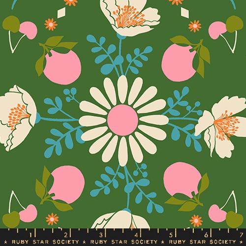 PREORDER - Juicy - Poppy Garden in Sarah Green - Melody Miller - RS0085 14 - Half Yard