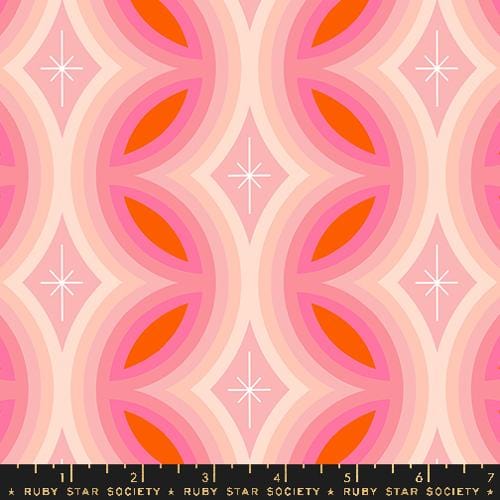 Cotton quilting fabric pattern called 'Rattan in Balmy'. Part of the 'Juicy' fabric collection. Designed by Melody Miller for fabric company Ruby Star Society. SKU: RS0087 11. 44-45 inch width.