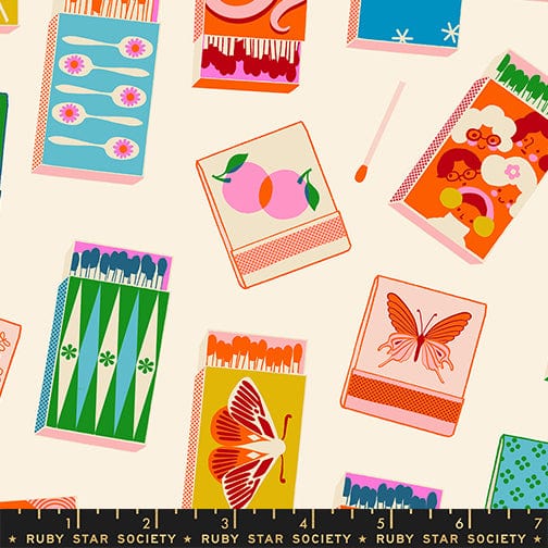 Matchmaker in Natural quilting fabric, part of the Trinketry fabric collection by Melody Miller (SKU: RS0109 11)