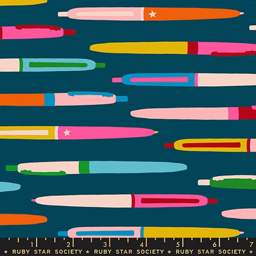 Pens in Galaxy quilting fabric, part of the Trinketry fabric collection by Melody Miller (SKU: RS0110 20)
