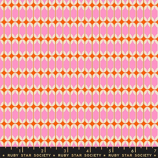 Matchbook in Flamingo quilting fabric, part of the Trinketry fabric collection by Melody Miller (SKU: RS0115 12)