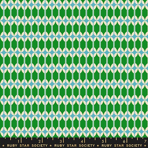 Matchbook in Deep Verdant quilting fabric, part of the Trinketry fabric collection by Melody Miller (SKU: RS0115 17)