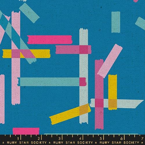 Washi Plus - Washi Tape in Cerulean CANVAS - Rashida Coleman Hale - RS1106 17L - Half Yard
