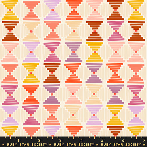 Courthouse Steps in Natural quilting fabric, part of the Persimmon fabric collection by Rashida Coleman Hale (SKU: RS1124 11)
