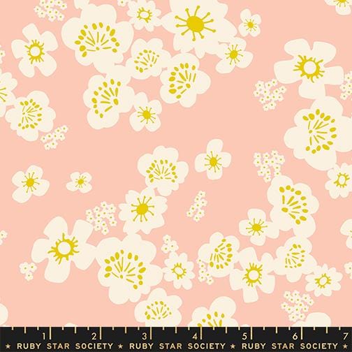 Hana Double Gauze in Peach Blossom fabric, part of the Paper Cuts 2 fabric collection by Rashida Coleman Hale (SKU: RS1128 12DG)