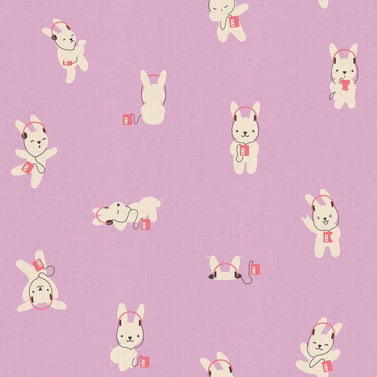 Rabbeats in Wisteria quilting fabric, part of the Lofi Linens fabric collection by Rashida Coleman Hale (SKU: RS1129 21CL)